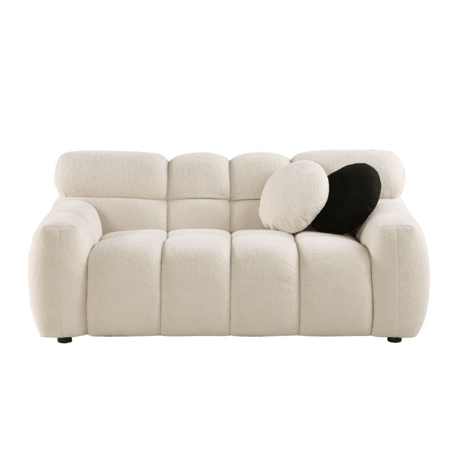 64.96 Length ,35.83inch Deepth ,human Body Structure For USA People, Marshmallow Sofa,boucle Sofa ,2 Seater, BEIGE BOUCLE - Image 5
