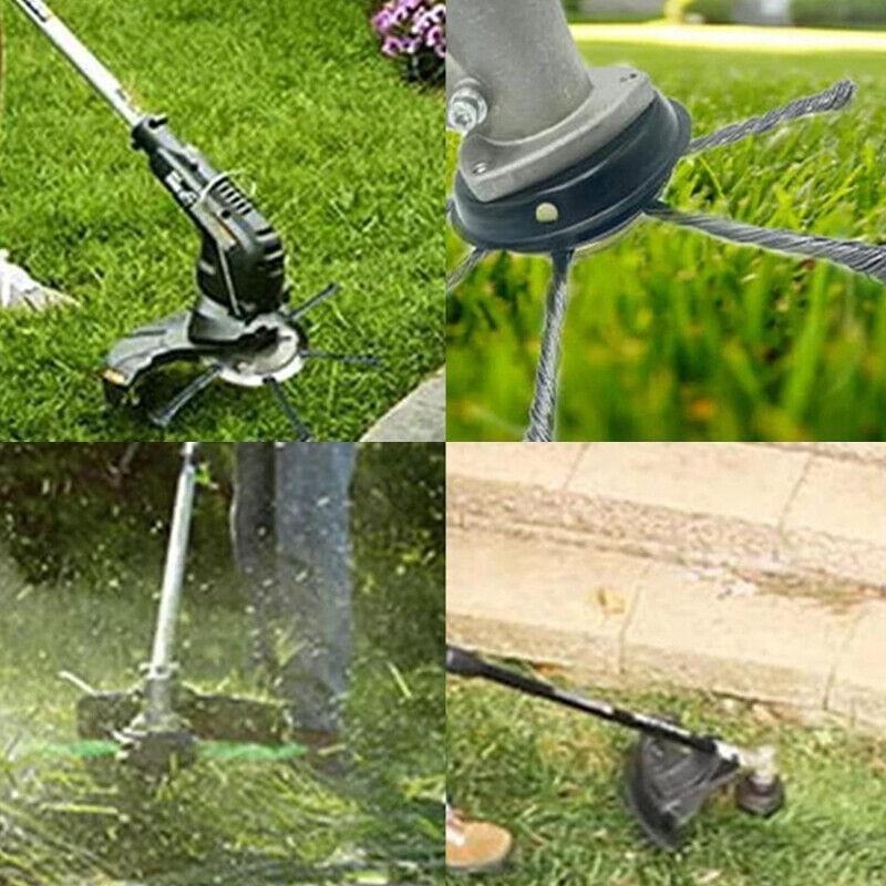 6 Grass Strimmer Head Trimmer Brush Steel Wire Wheel Garden Weed Trimmer UK - Image 4