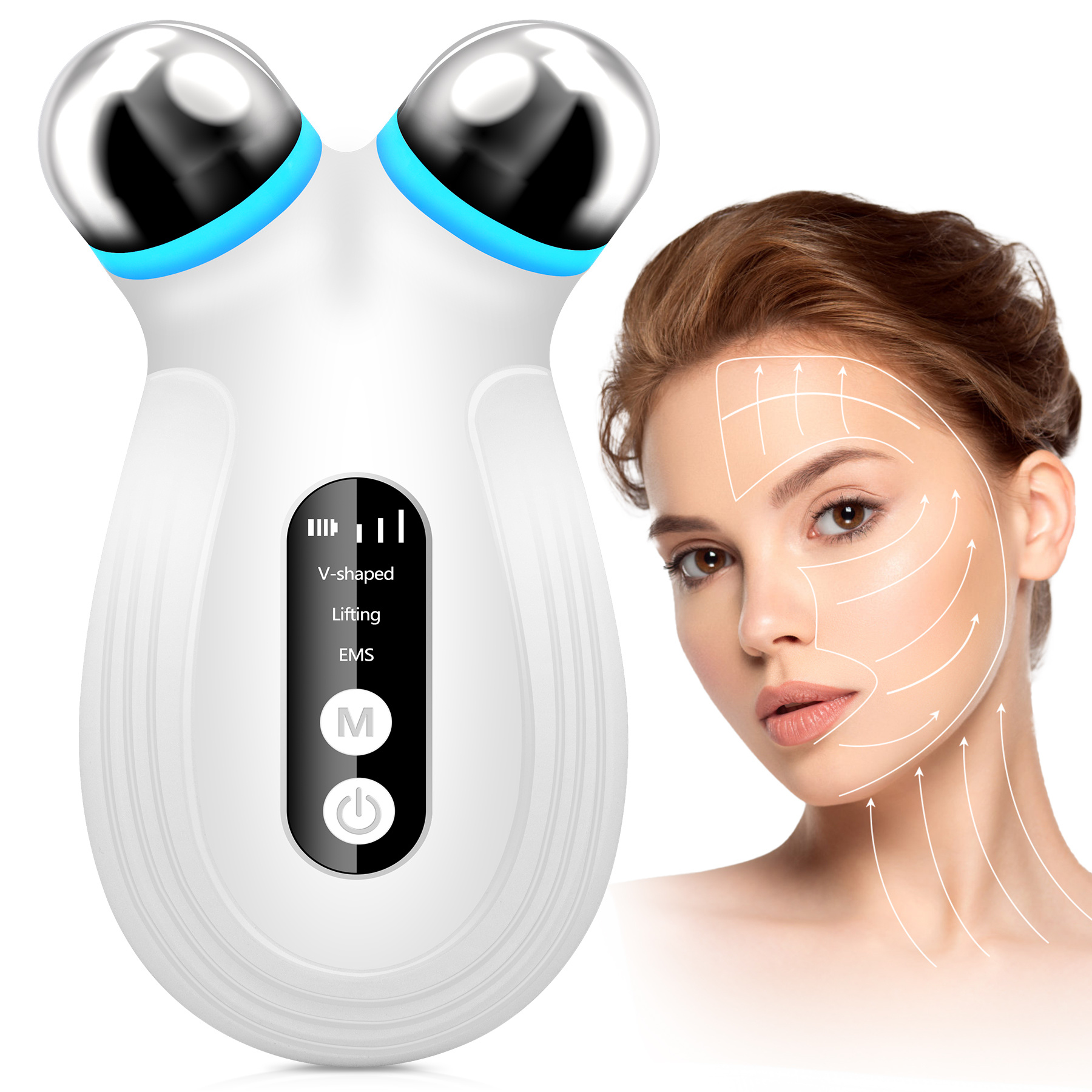 Anti Aging And Wrinkles Microcurrent Facial Device, Boost Skin Care Products Absorption - White - Image 7