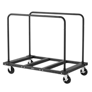 Drywall Cart Dolly, 1800 Lbs Load Capacity, Steel Panel Truck Cart With 5 Inch Swivel Casters, Lumber Drywall Dolly With Tie-Down Strap & 2 Side Handrails For Factory, Warehouse, Garage, Black