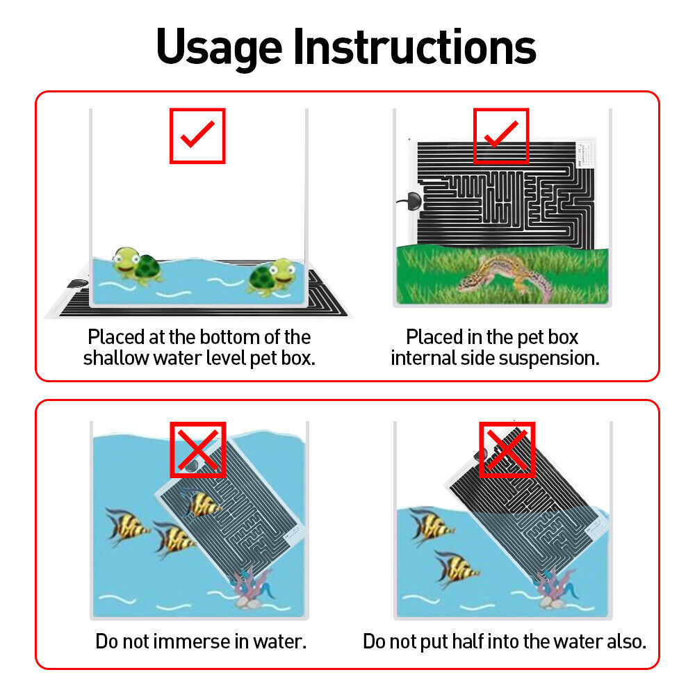 Reptile Vivarium Heat Mat Heating Warm Heater Pad With Thermostat Controller UK - Image 4