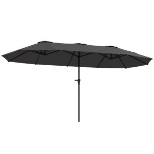 13 Ft. Extra Large Patio Umbrella With Easy Crank Handle, Vents For Outdoor, Patio, Dark Gray