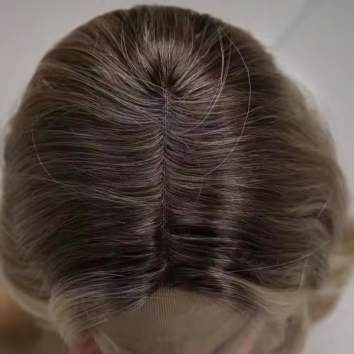 European And American Fashion T-shaped Lace Gold Gradient Wavy Curly Hair Wigs Shipped From Warehouse - Image 6