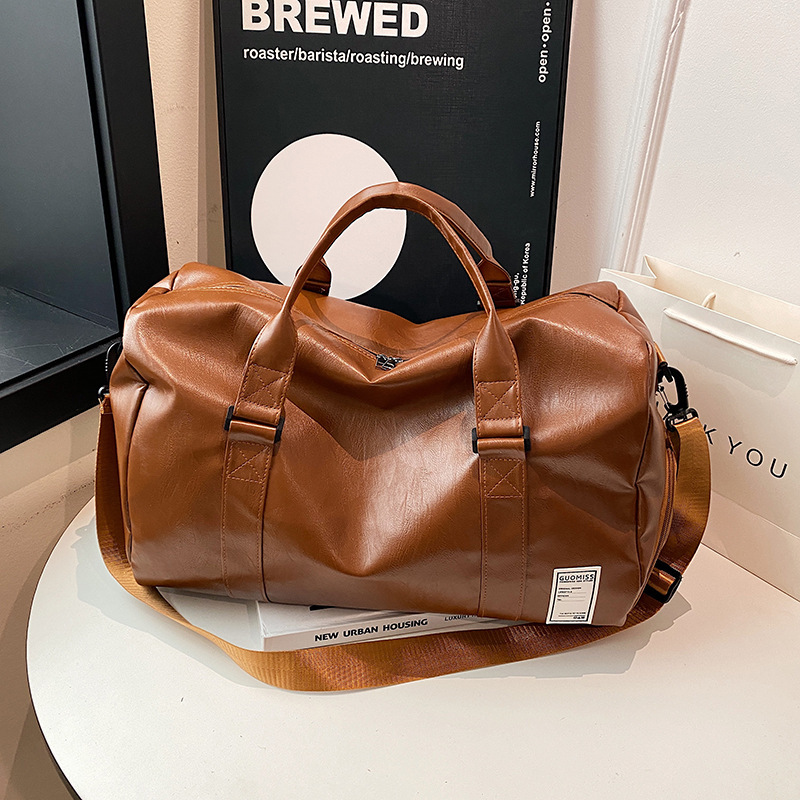 Large Capacity Fitness Soft Leather Textured Independent Shoe Warehouse Travel Bag - Image 7