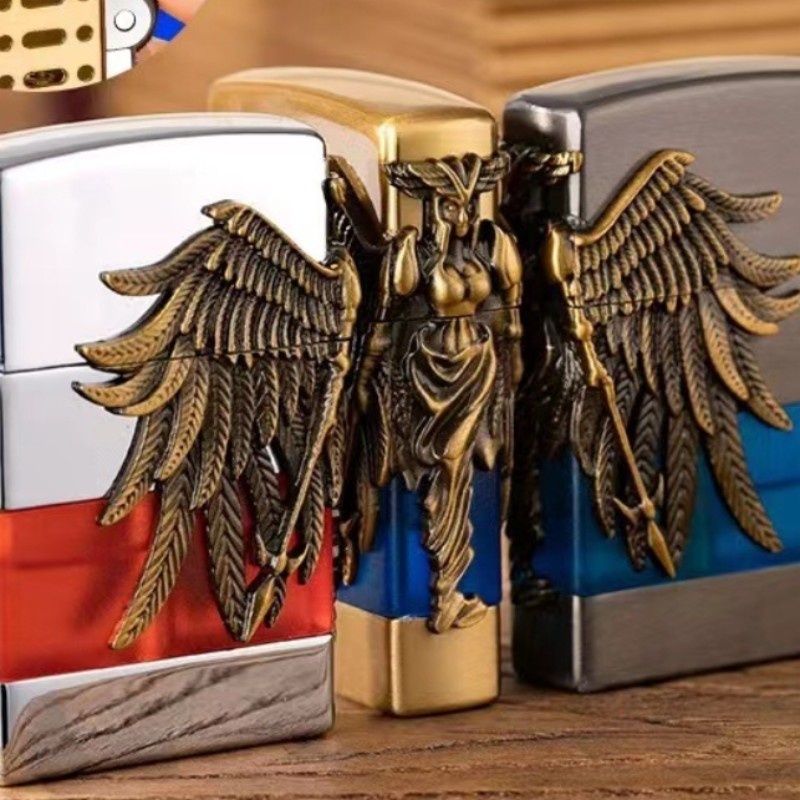 Transparent Warehouse Net Red Grinding Wheel Retro Gas Lighter - Image 3