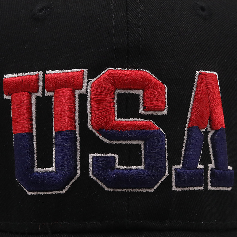 Letter USA Embroidery Baseball Cap Couple Outdoor - Image 2