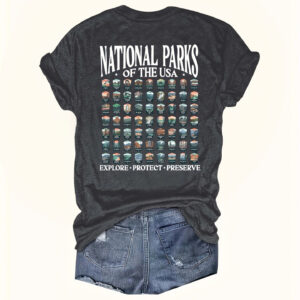 Summer Explore Graphic T-Shirt - National Parks USA Polyeste