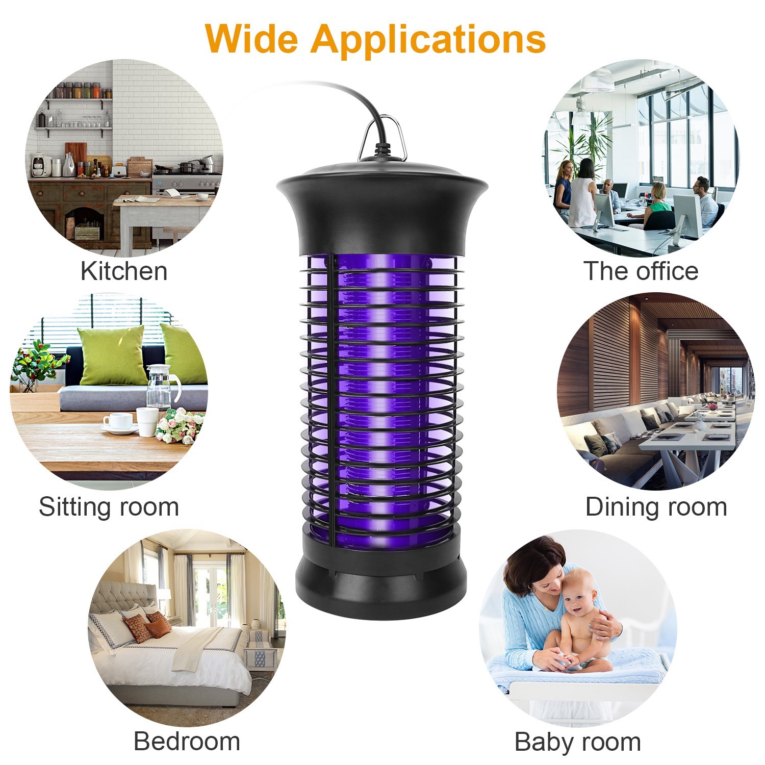 1Pc Electric Bug Zapper Mosquito Killer UV Light Flying Zapper Insect Killer Lamps Pest Fly Trap Catcher Odorless Noiseless - Image 8