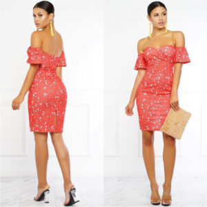 USA SIZE Sexy Printed Wrap Dress, Fashion Slim Dance Skirt