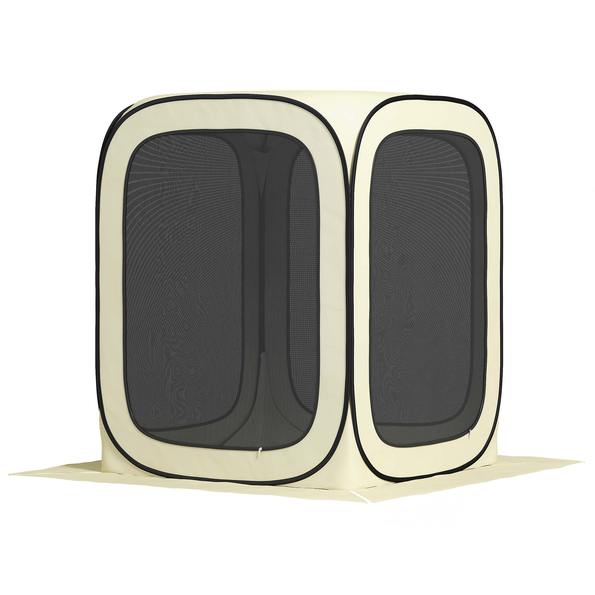 6 X 6ft Tent, UPF50 Portable Camping Gazebo Screen House With Carry Bag, Beige - Image 3