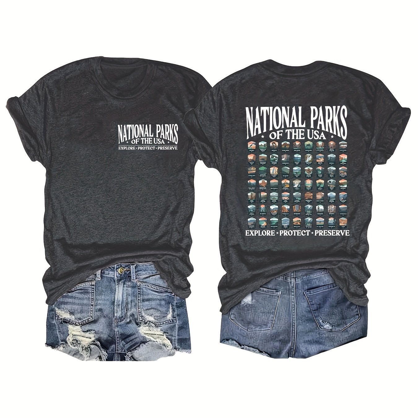 Summer Explore Graphic T-Shirt - National Parks USA Polyeste - Image 2