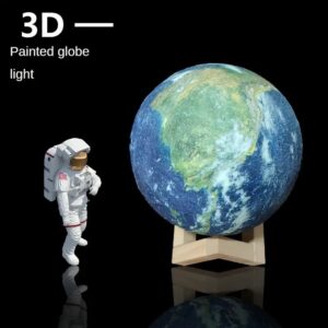 Trending Creative Remote Control Small Night Lamp Painted Globe Lamp LED Bedside Table Lamp