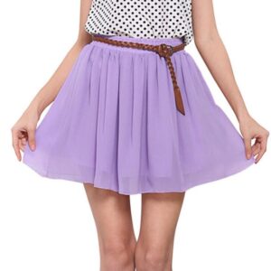 USA SIZE High-waist double-layer chiffon skirt pleated large swing skirt