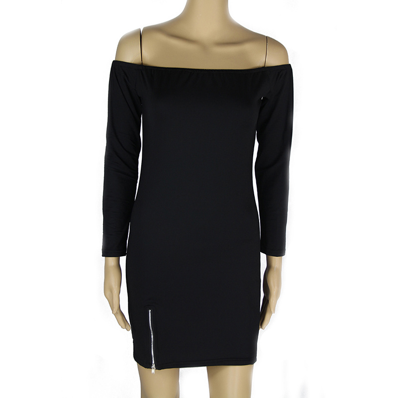 USA Size Black and white long sleeve bottoming skirt - Image 4