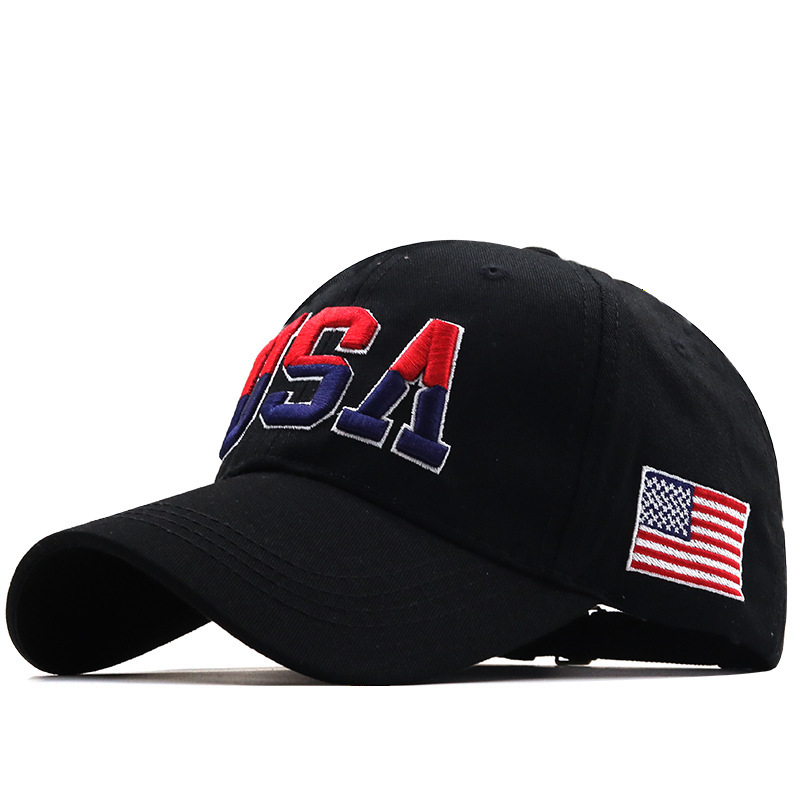 Letter USA Embroidery Baseball Cap Couple Outdoor - Image 3