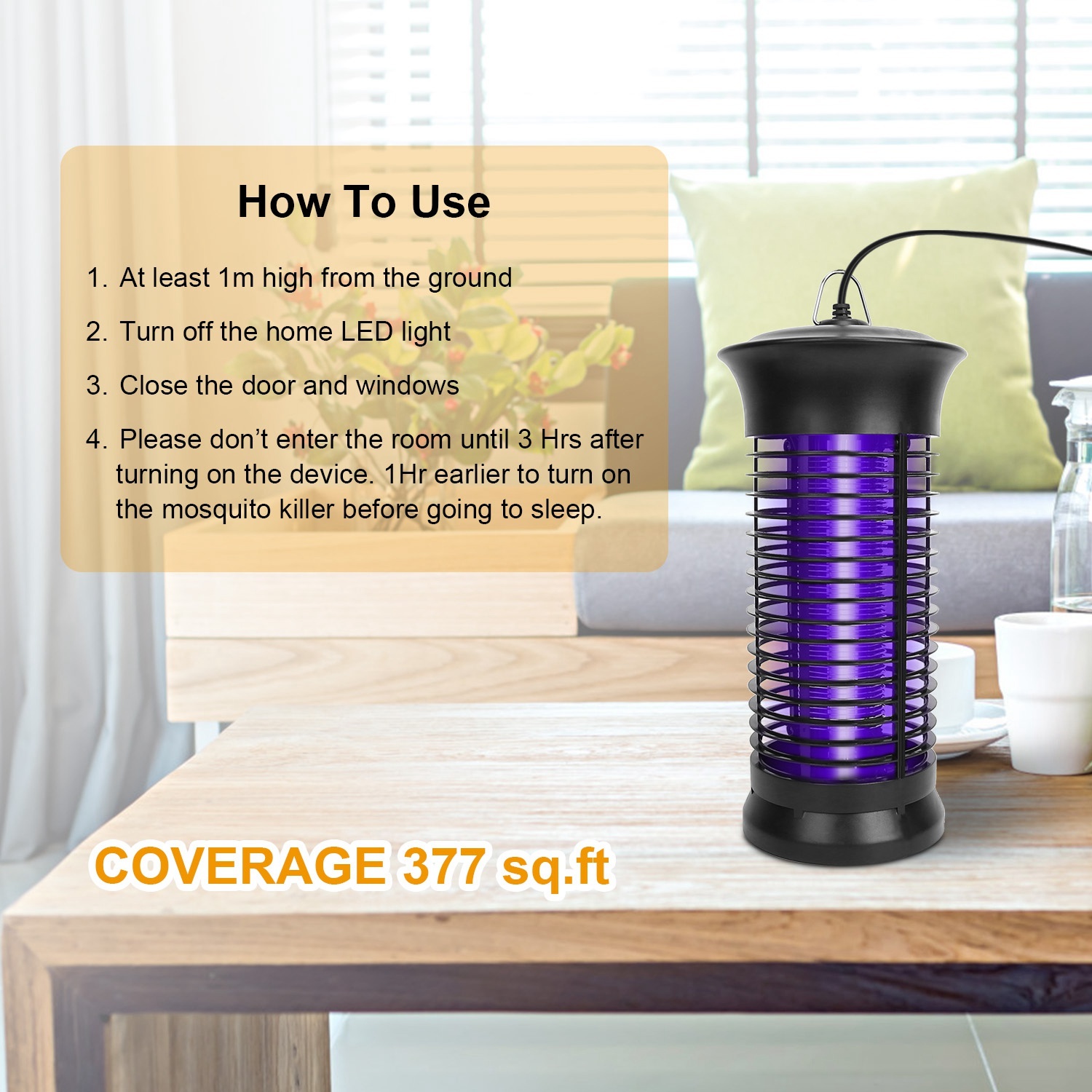 1Pc Electric Bug Zapper Mosquito Killer UV Light Flying Zapper Insect Killer Lamps Pest Fly Trap Catcher Odorless Noiseless - Image 3