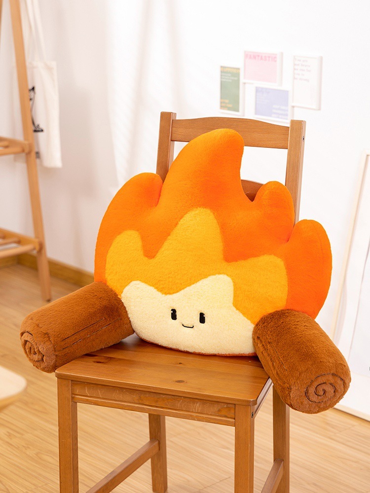 Small Flame Waist Rest Seat Cushions Home Armchair Back Creative Trending Plush Toy Gift - Image 2