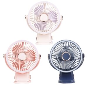 3 Color Options -- 1Pc Portable Quiet Clip On Fan With 5 Speeds 3 Brightness 720 Degree Fully Adjustable Angle Type-C Rechargeable Clip Desk Wall Mounted Fan For Camping Office Home Dorm Stroller Car