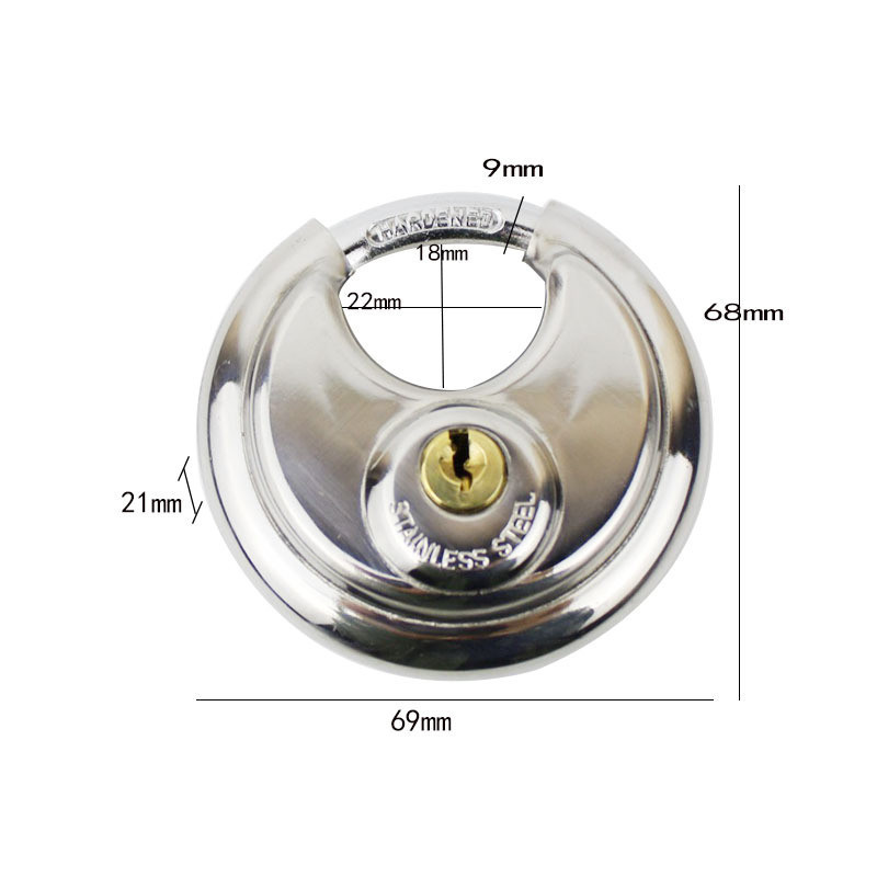 Rust Steel Round Cake Warehouse Door Lock - Image 4