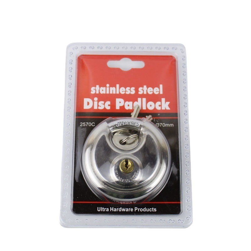 Rust Steel Round Cake Warehouse Door Lock - Image 3