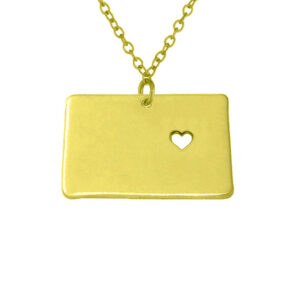 USA Wyoming State Map Stainless Steel Necklace