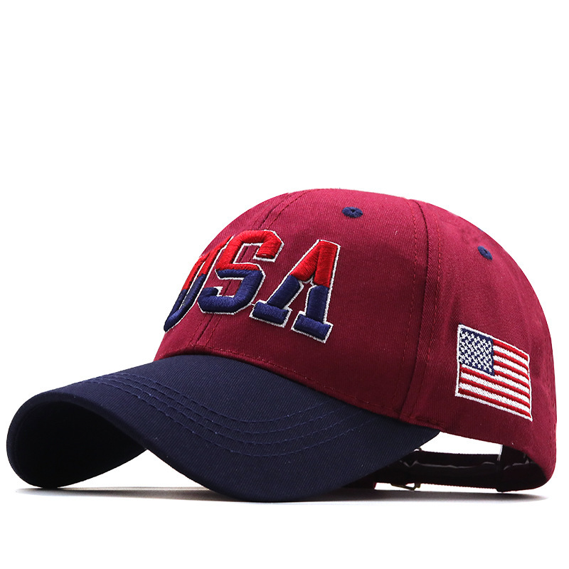 Letter USA Embroidery Baseball Cap Couple Outdoor - Image 4