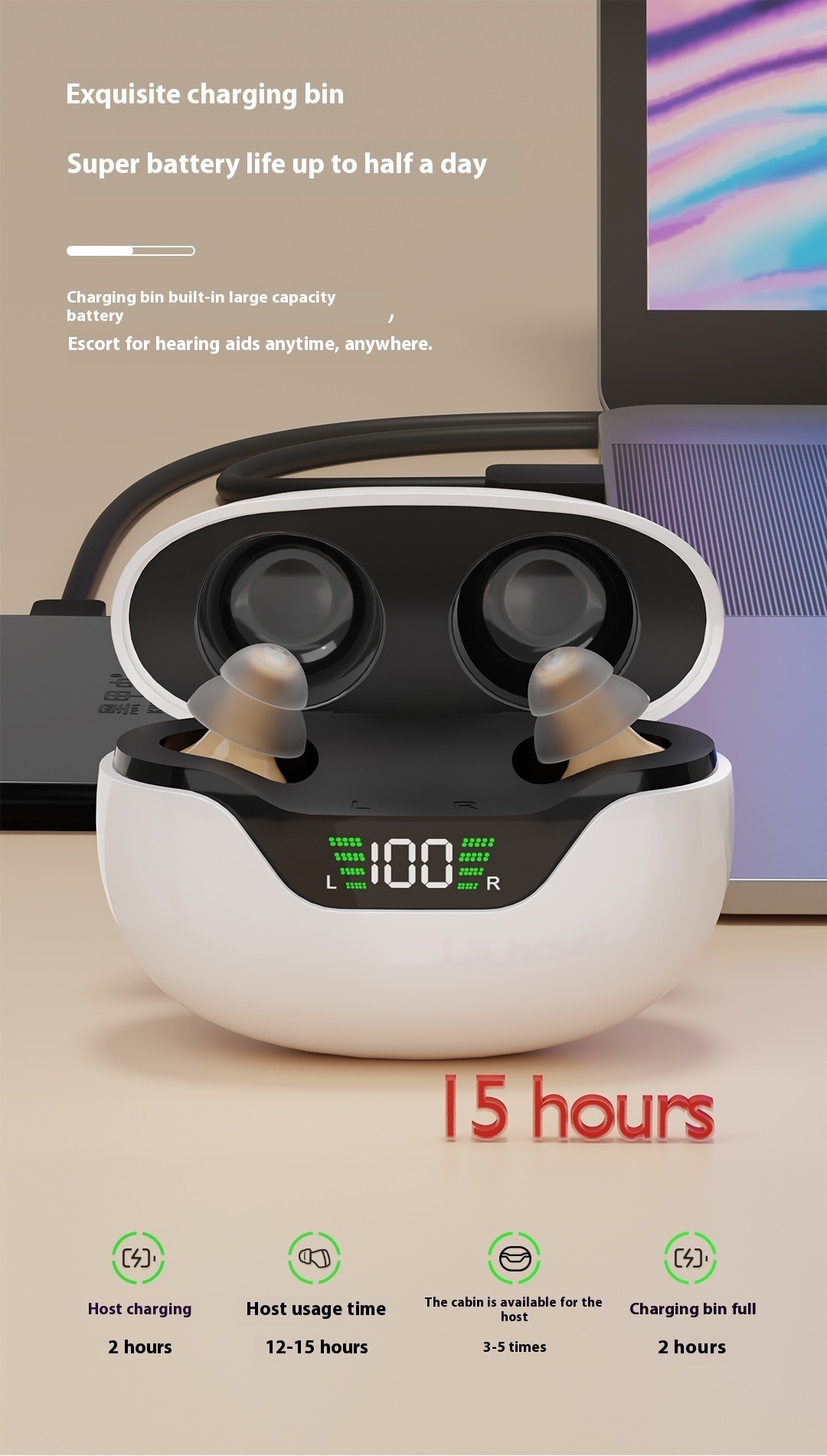 CIC Digital Hearing Aid Charging Digital Display Warehouse Accessories Sound Amplifier - Image 3