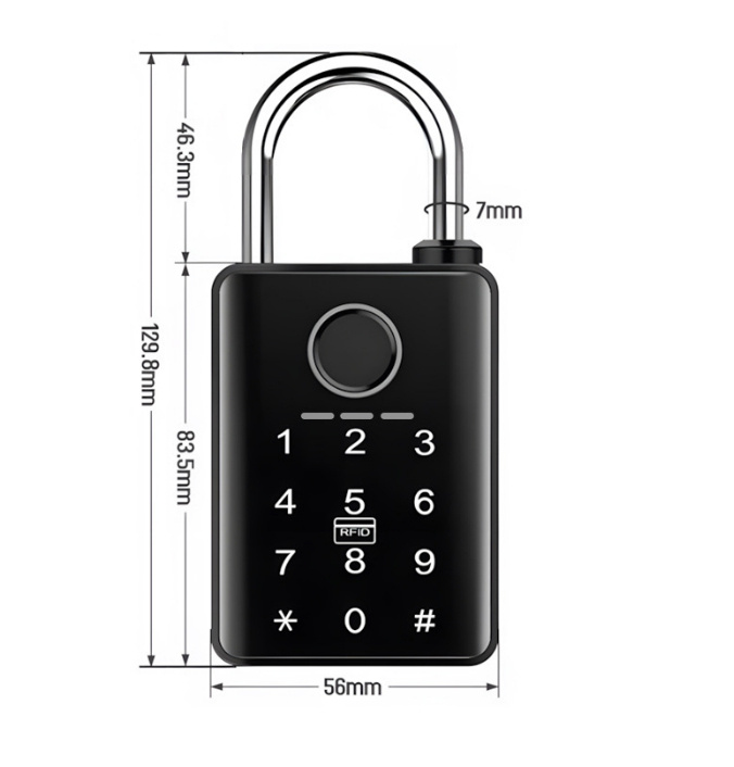 Control Fingerprint Large Padlock Warehouse Courtyard Box Truck - Image 5