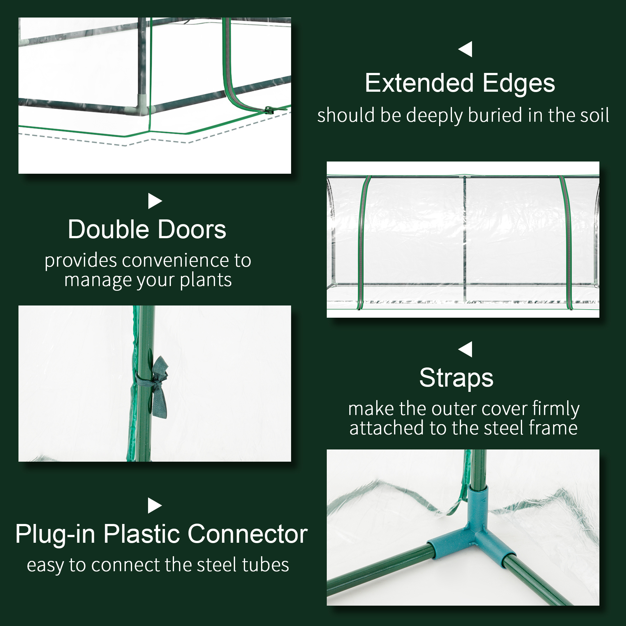 Portable Tunnel Greenhouse For Outdoor Garden Hot House - Image 2